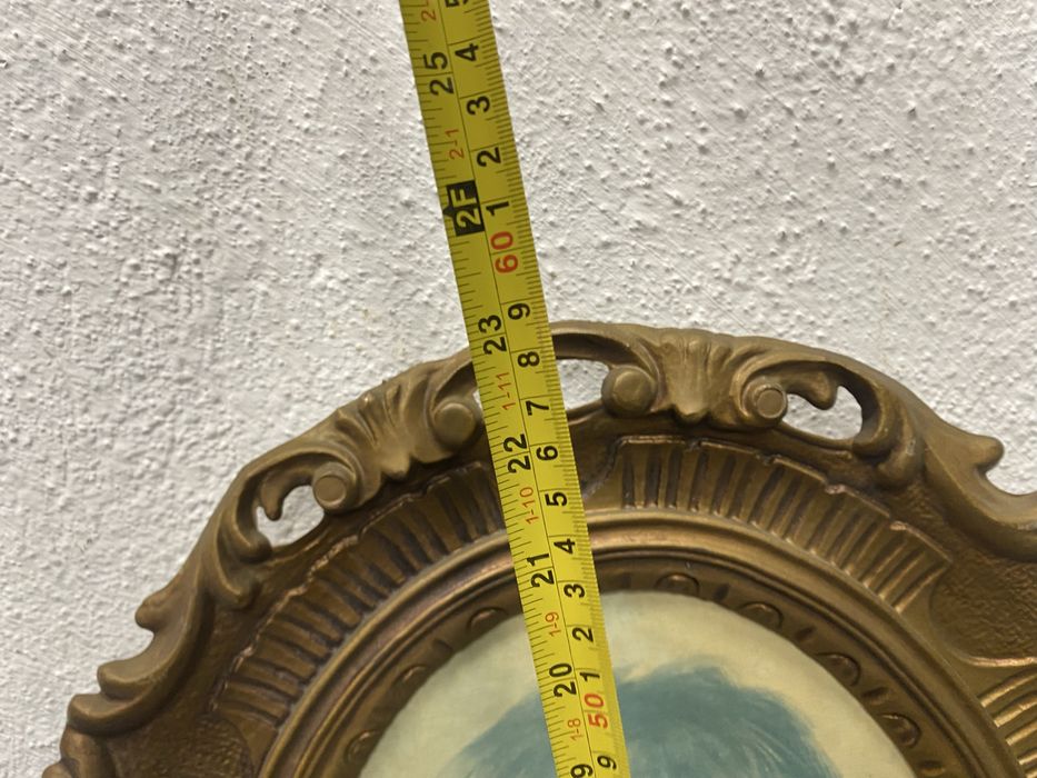 Ретро рамка картина в барокова стилизация с портрет Италия 1970