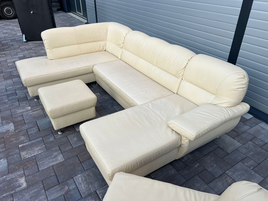 Coltar Sufragerie Piele naturala inclus Taburet si fotoliu