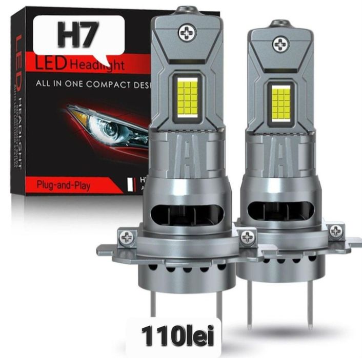 Becuri LED H7 Canbus  12V  30000LM set 2buc
