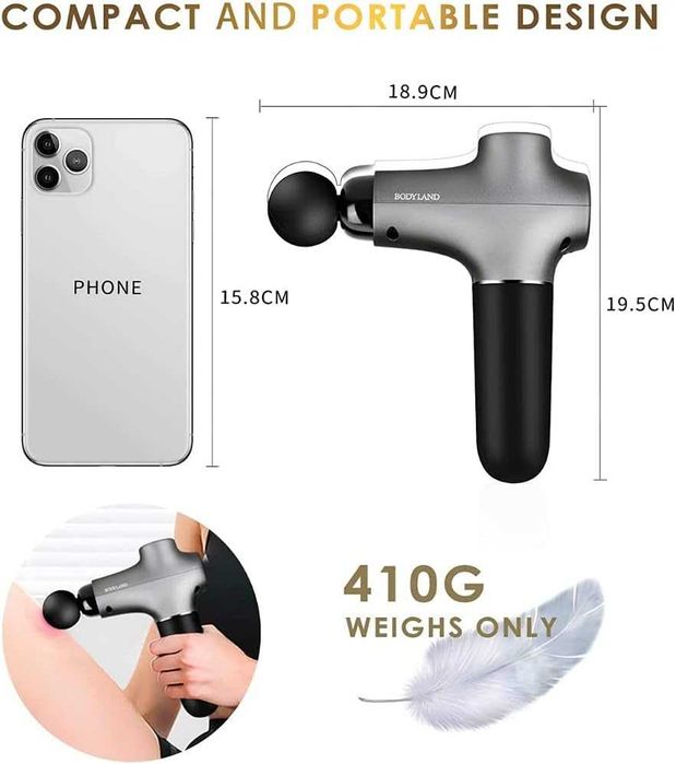 Професионален пистолет за мускулен масаж BodyLand Дълбокотъканен Тих