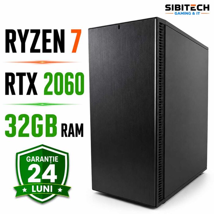 PC Gaming Ryzen 7 RTX 2060 32GB RAM SSD 2TB Garantie 24 Luni
