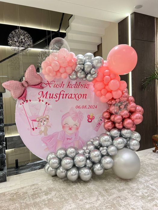 Оформление шарами Ташкент медведь Тедди аниматоры открыть бизнес