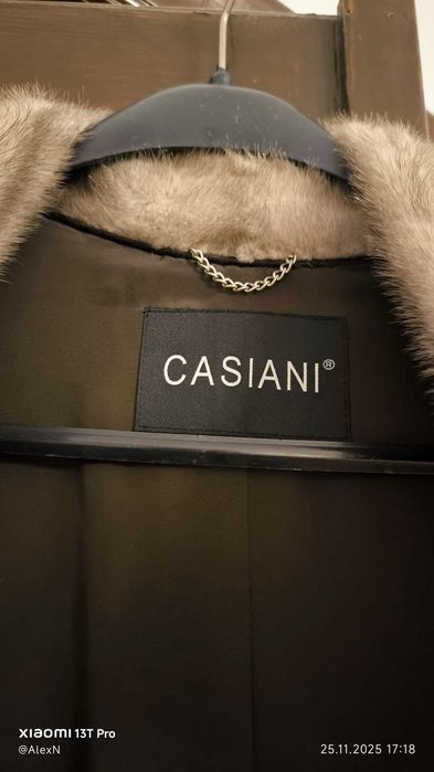 Haină blană nurcă pearl argintiu Casiani