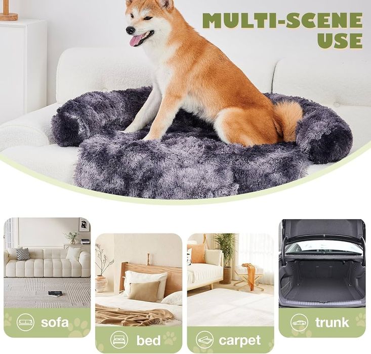 Плюшенa постелка/ легло за куче за диван с борд. Протектор размер L