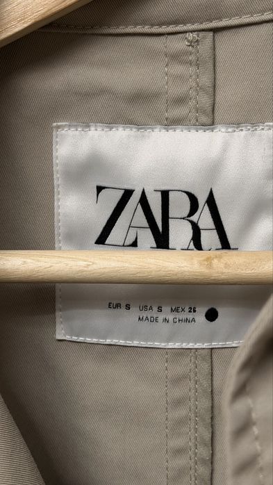 Zara тренч прямой с поясом