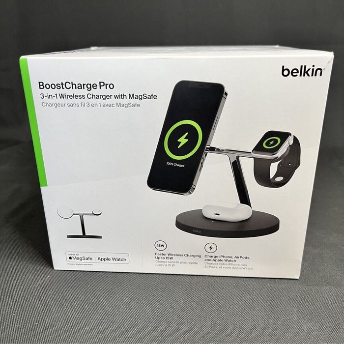Беспроводное зарядное устройство Belkin MagSafe Wireless Charger 3в1
