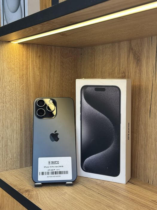 iphone 15 pro max black   100%    |   Sapa Smartphone