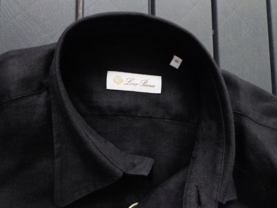 Мъжка ленена риза -L.P  с бродирано лого