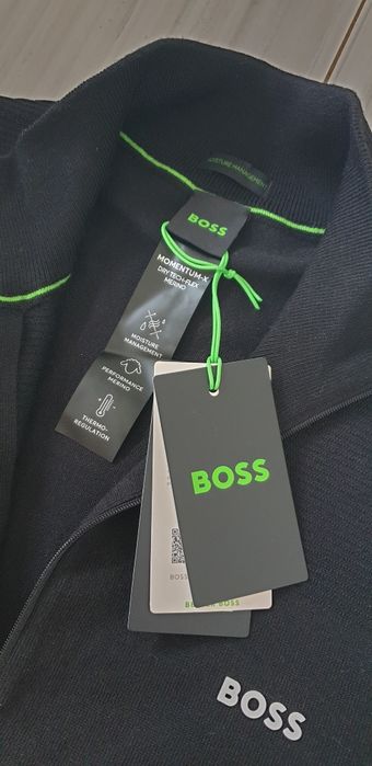 Hugo Boss Cardigan Merino Knitted Half Zip L НОВО ОРИГИНАЛ Мъжка Жилет