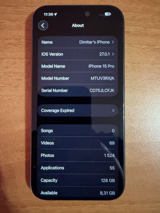 Iphone 15 pro Black Titanium 128GB