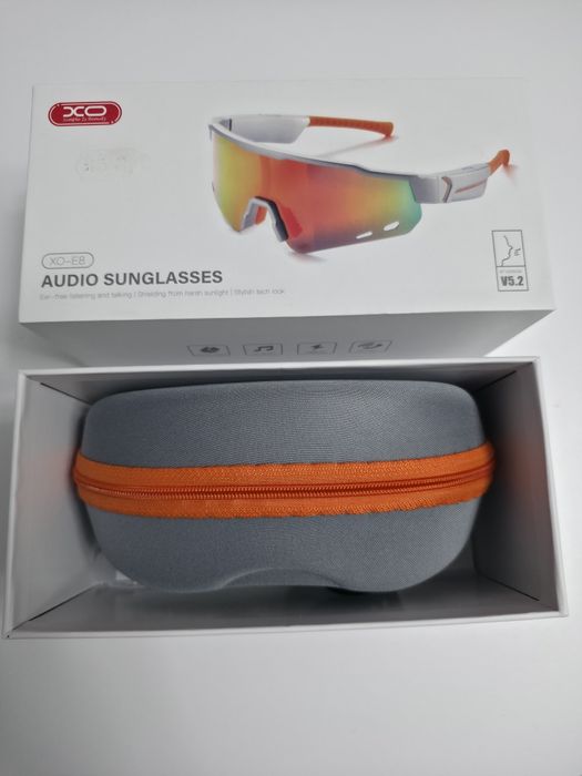 Ochelari de soare Bluetooth profesionali, albi, UV400