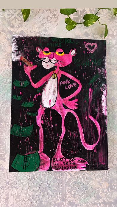 Pink love popart unicat