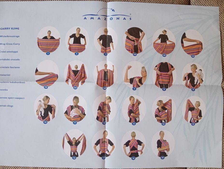 Wrap tesut+sistem de purtare  si suport de vanita bebe