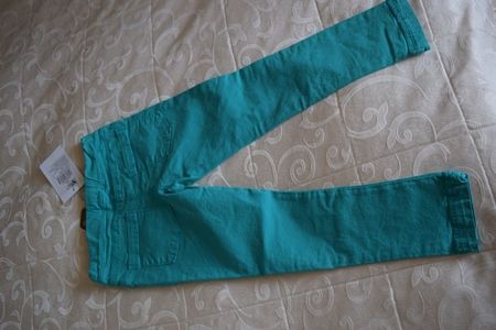 Pantalon nou H&M, copii 4-5 ani, culoare deosebita - turcoaz