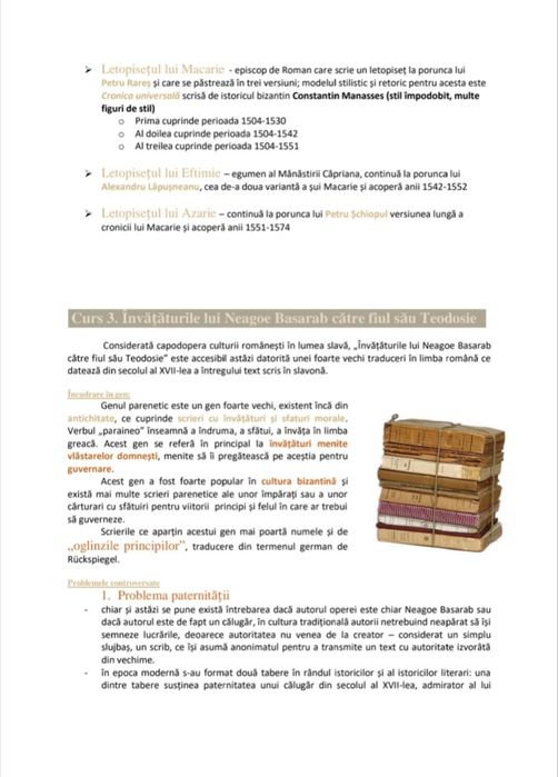 Notițe Cursuri Litere (Literatură Veche)