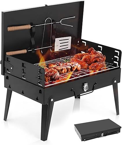 Преносима сгъваема градинска скара, 44x27x37 см, за къмпинг