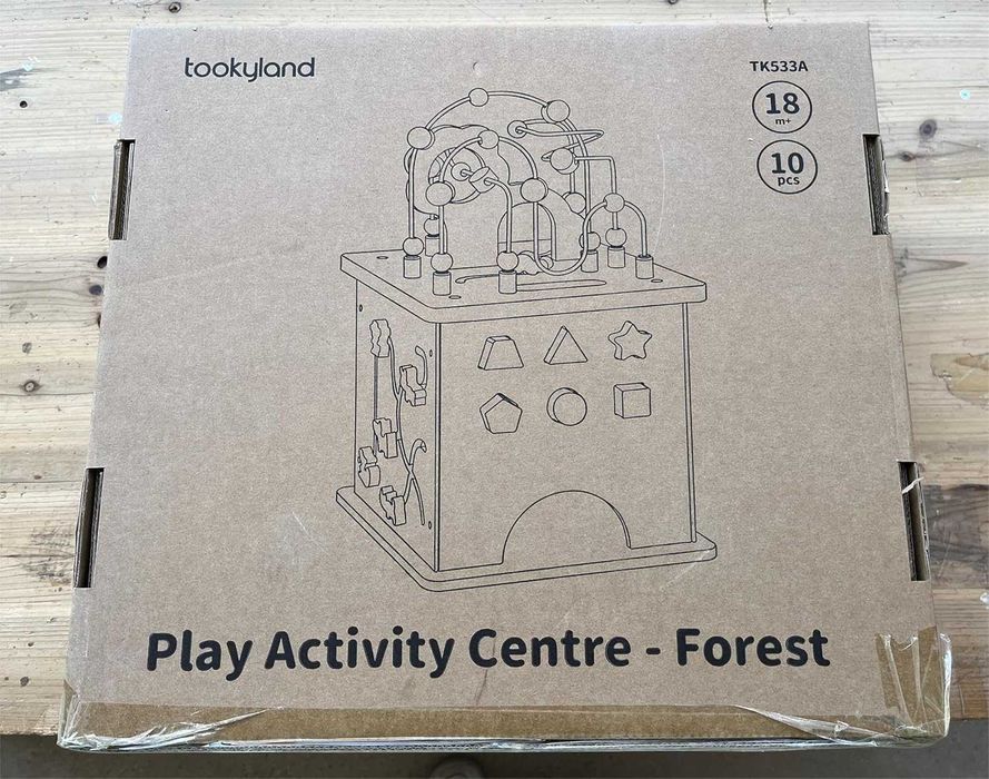 OOOK 5 в 1 Активен център,голям дървен куб за игра образователен пъзел