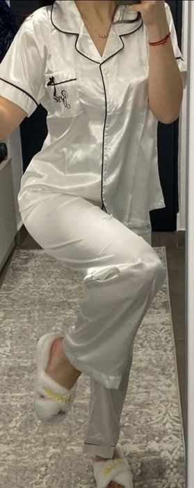 Pijama mireasă cu mănâncă scurtă