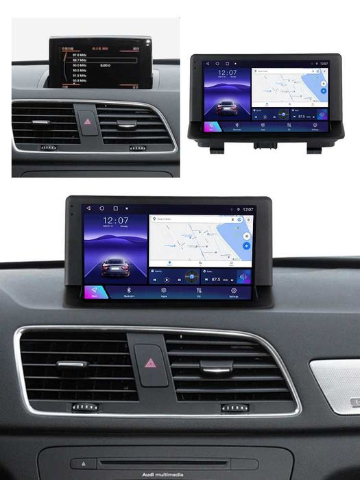 Navigatie Android 14 Audi Q3 2011 -2018 Waze YouTube CarPlay + CAMERA