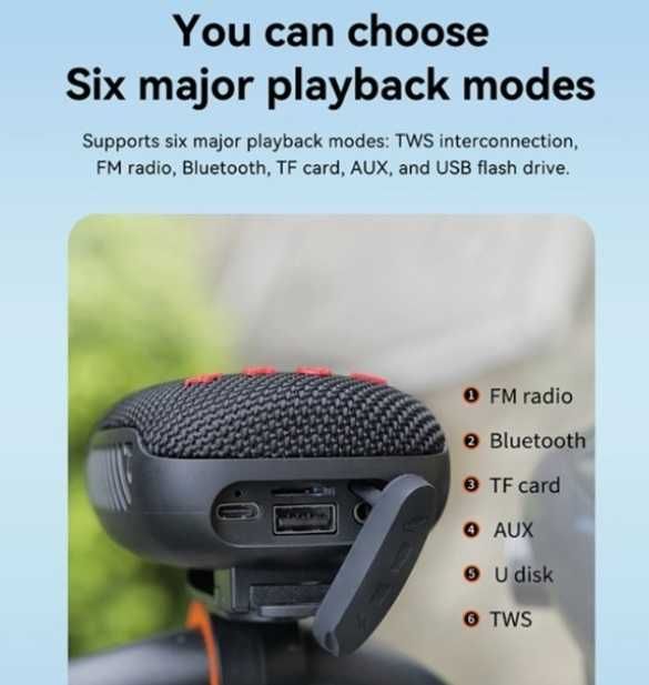 Музика за мотор, Водоустойчива, Колонки за скутер, USB, FM