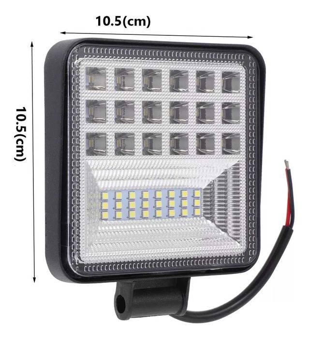 42 LED диоден халоген с бяла светлина - 126W/12v-24v.