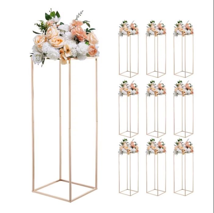 Suport Floral  Auriu – Coloană Elegantă pentru Evenimente (80 cm)