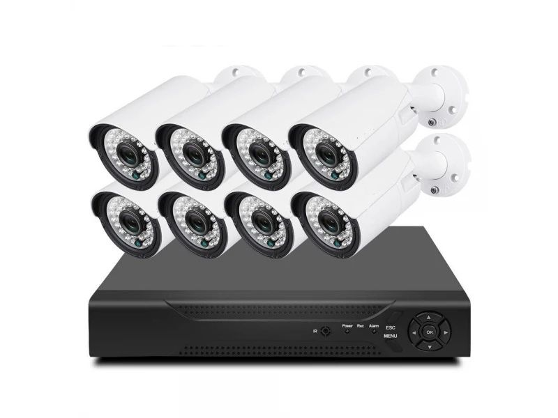 Комплект 8 камери за вътрешно/външно видеонаблюдение FULL HD