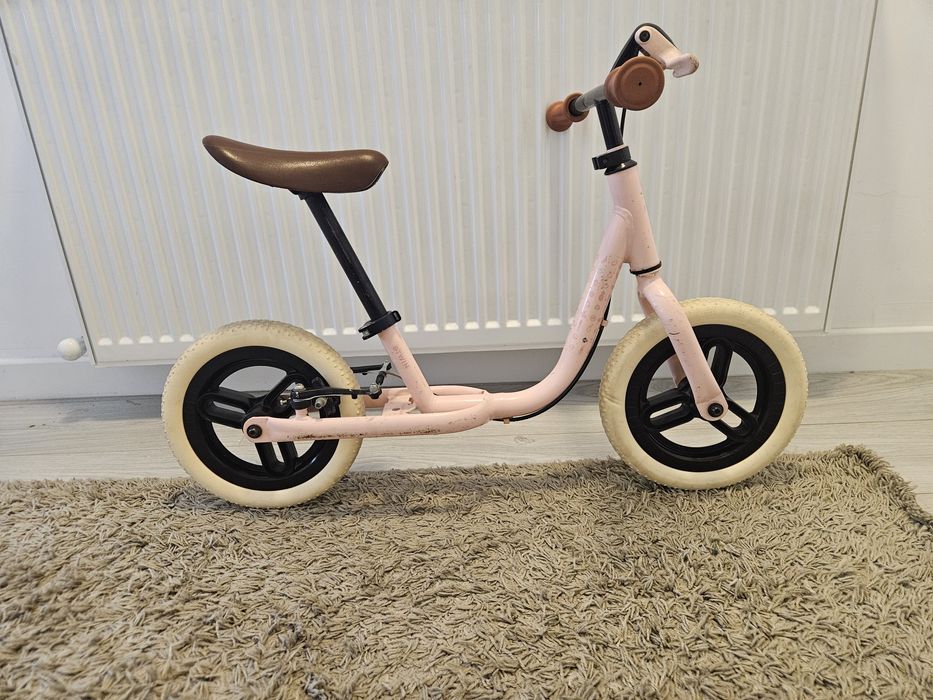 Bicicleta fara pedale Runride 500 roti 10'' Roz-Bej Copii cu frana