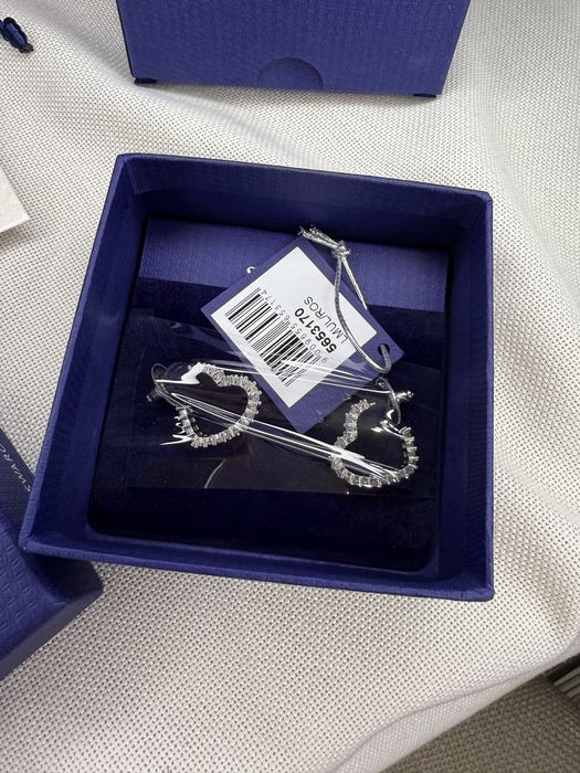 SWAROVSKI cercei INIMA matrix, argintiu, închizătoare cu protecție