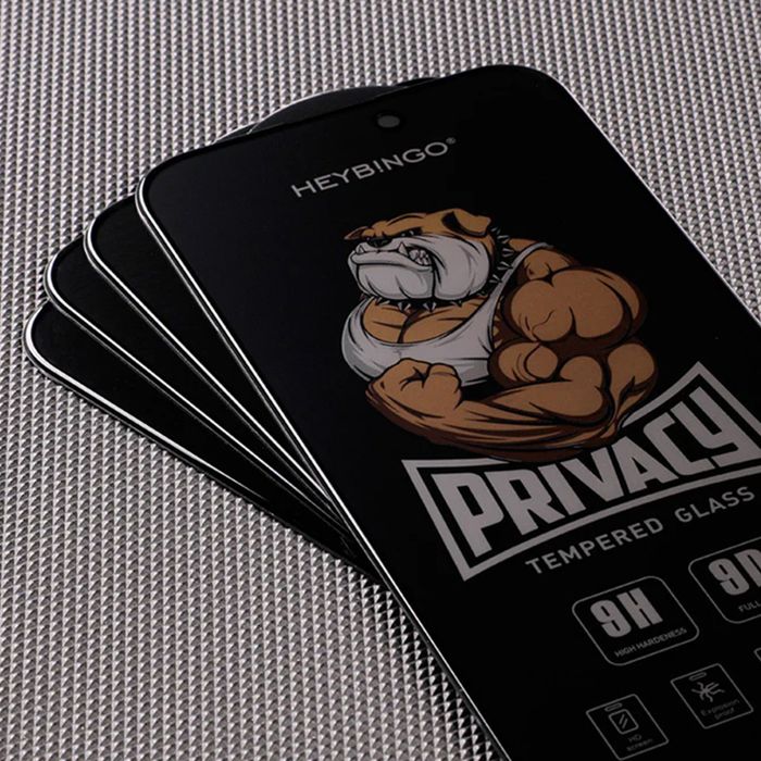 Folie Privacy iPhone 13 PRO HEYBINGO, din Sticla Securizata Duritate 9H, Nu Lasa Amprente