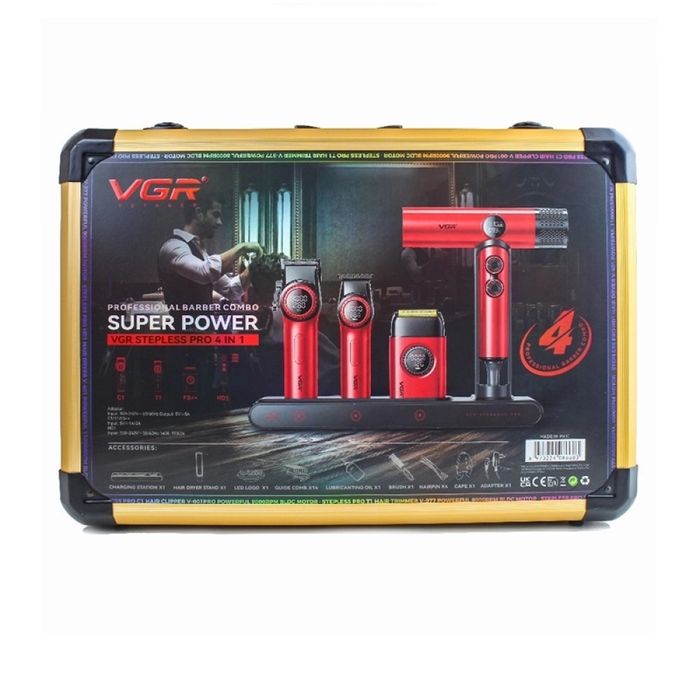 Професионален Берберски бръснарски комплект 4 в 1 VGR PRO STARTER PACK
