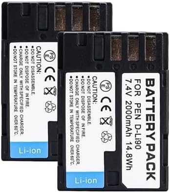 Ново Многофункционално зарядно D-LI90 с 2 батерии за Pentax K5 K7 фотоапарат