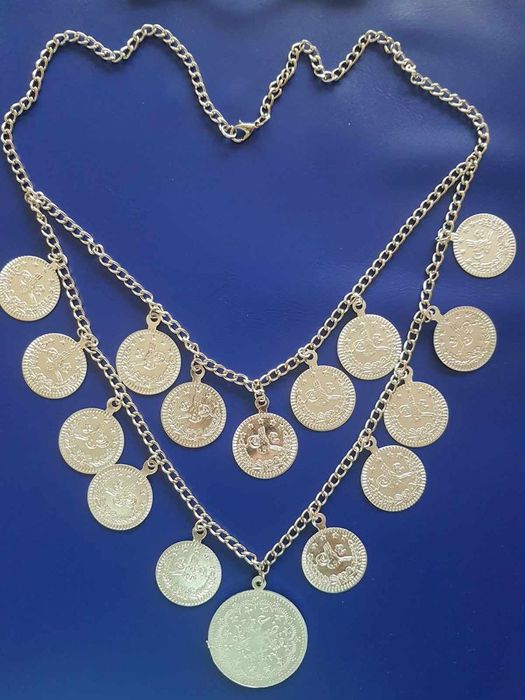 Пендари накит за народна носия сребрист и златист цвят