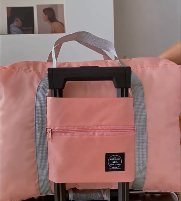 Чанта / Сак подходяща за ръчен багаж - в розов и тъмно син цвят