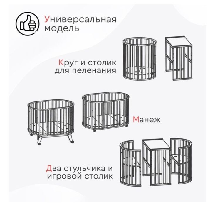 Детский кровать трансформер +0 Манеж