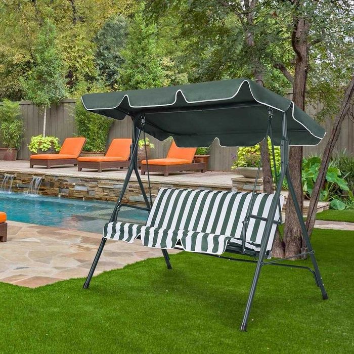 Balansoar Leagan Relaxare Curte Gradina 3 Persoane Verde CT