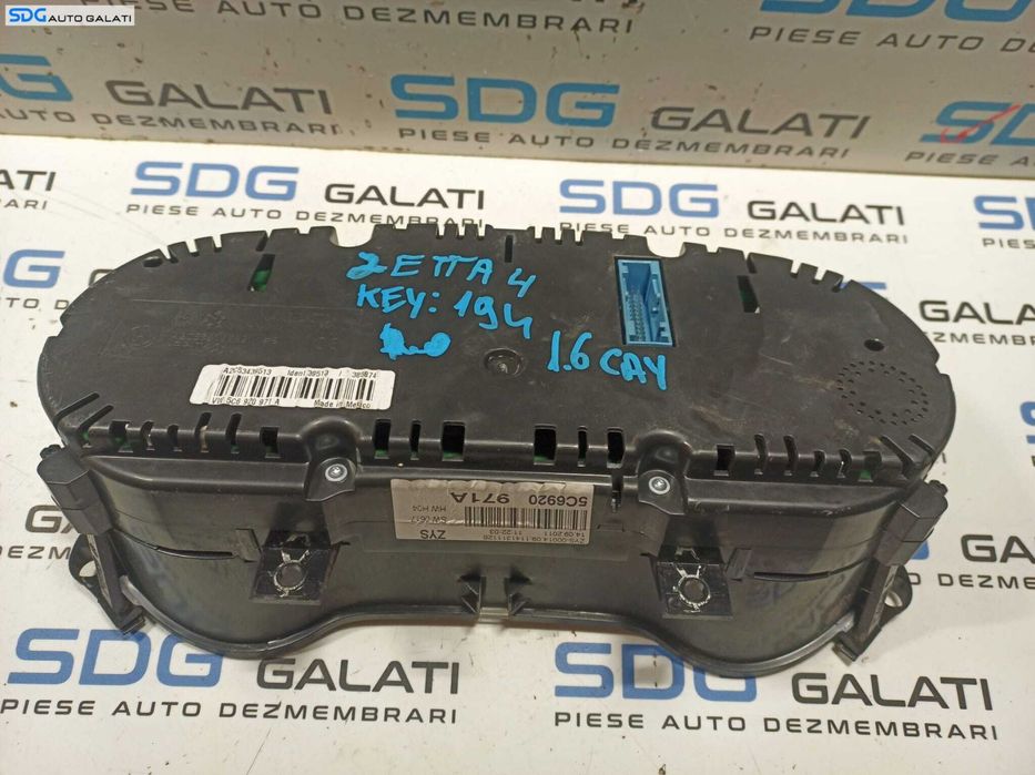 Kit Pornire ECU Calculator Motor Cip Cheie Ceas Bord Imobilizator Volkswagen Jetta 4 MK4 1.6 TDI CAY CAYC 2011 - 2018 Cod 03L906023MQ 03L907425C 5WP42696AA [L0887] [L0888] [L0889]