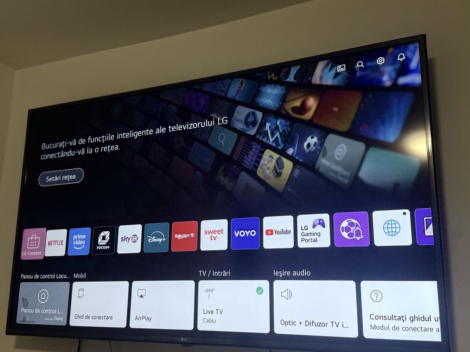 Smart tv LG 4K 163 cm diagonala