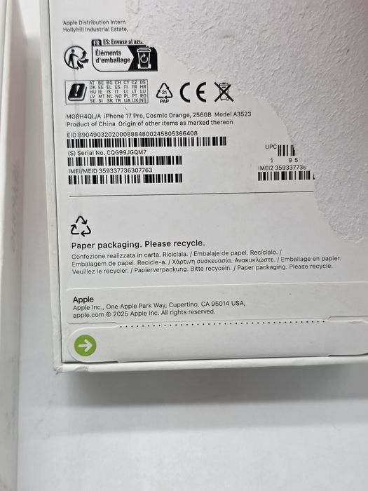 Iphone 17 pro, Silver si Cosmic Orange, 256gb, garantie, sigilate