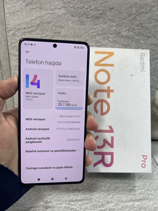 Redmi not13R Pro 12+4/256 gb radnoy