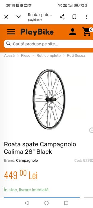 Roata spate Campagnolo Calima 28 black