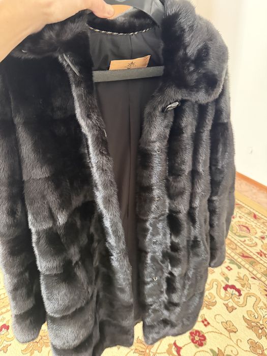 Шуба норковая с капюшоном