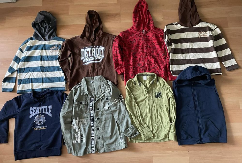 Дрехи за момче 7-8 8-9(тънки блузи, панталони и връхни дрехи)