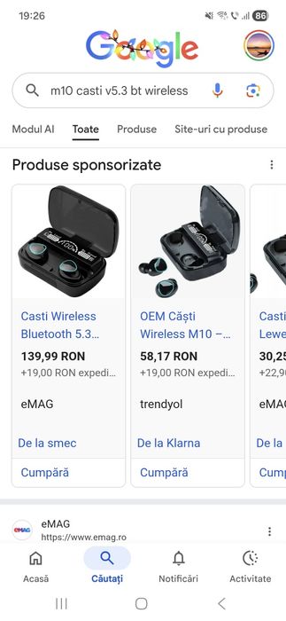 Casti M10 in ear wireless