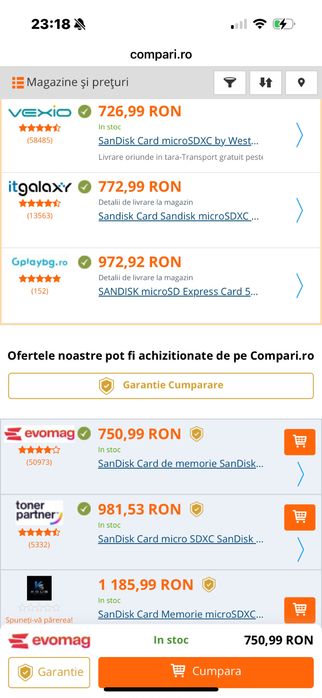 Card microSDXC SanDisk by Western Digital, 512 GB, sigilate