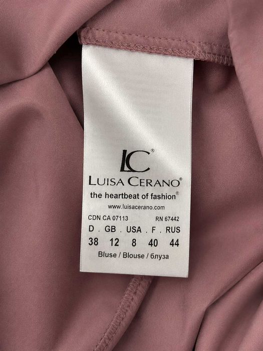 Bluză Luisa Cerano 100% mătase, roz prăfuit, croială lejeră – Mărimea M