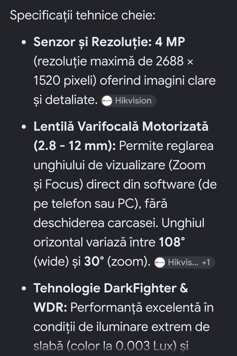 Camera video profesională  HIKVISION