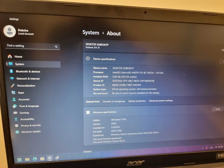 Лаптоп Acer Extensa 15.6"