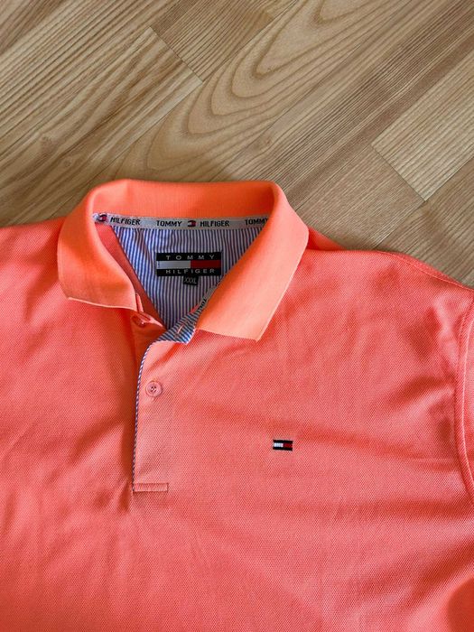 Tommy Hilfiger Polo Original Bumbac Coral/Neon – Mărimea XXXL