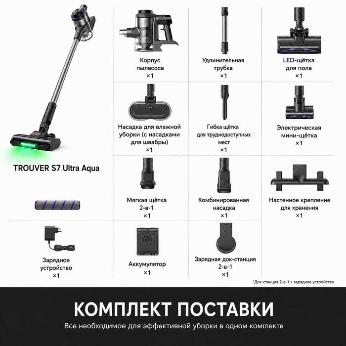 TROUVER S7 Ultra Aqua Вертикальный пылесос
